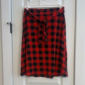 Red and Black Buffalo Plaid Women's Skirt